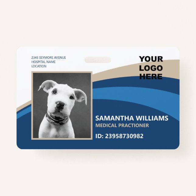 Hospital Medical ID Photo Logo Badge (Front)