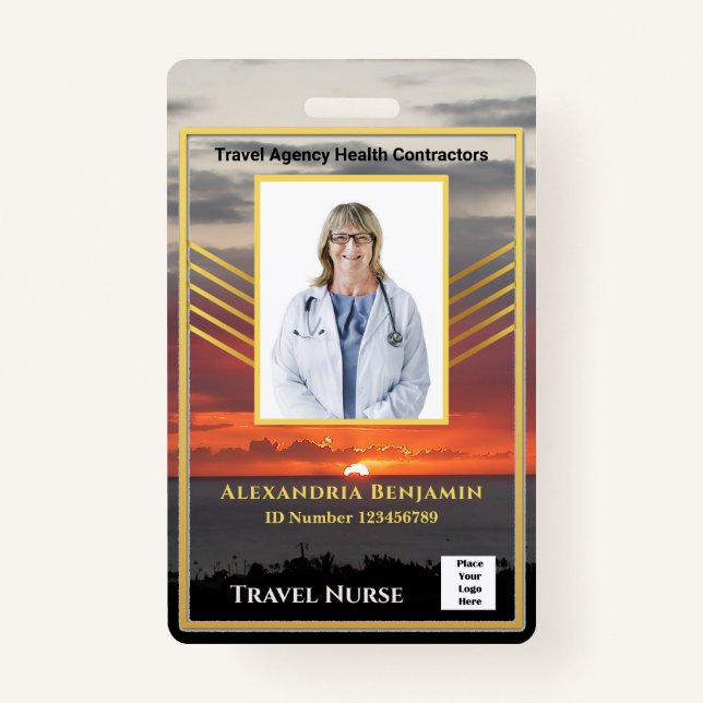 Hospital Medical Travel Nurse Employee Photo Badge (Front)