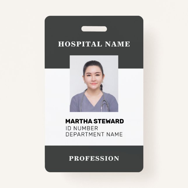 Hospital Nurse Medical Employee Photo Company Badge (Front)