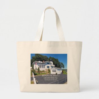 Hospital Point Lighthouse  Massachusetts Large Tote Bag by LighthouseGuy at Zazzle