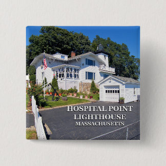 Hospital Point Lighthouse, Massachusetts Pinback Button