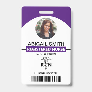 Hospital RN employee caduceus photo template Badge