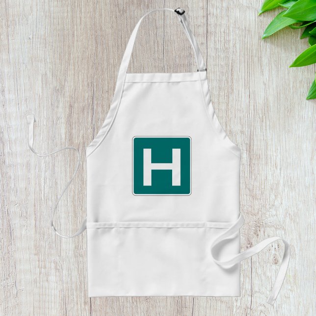 Hospital Road Sign Emergency Medical Facility  Adult Apron (Creator Uploaded)