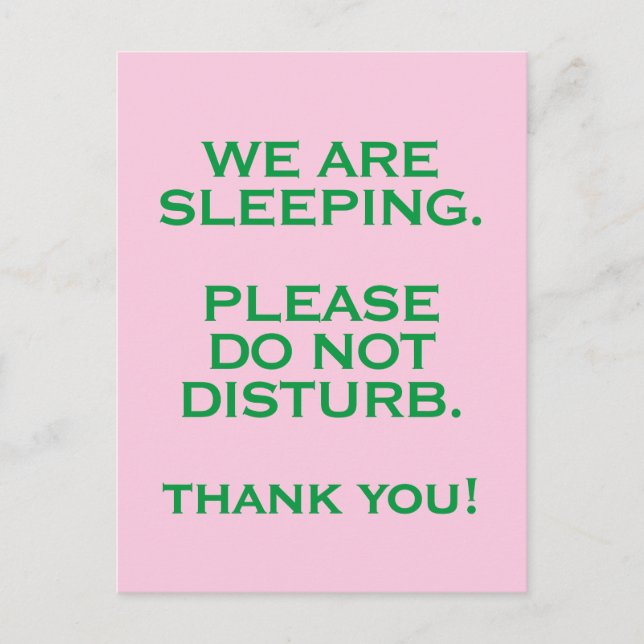 Hospital Room Do Not Disturb Sign Postcard (Front)