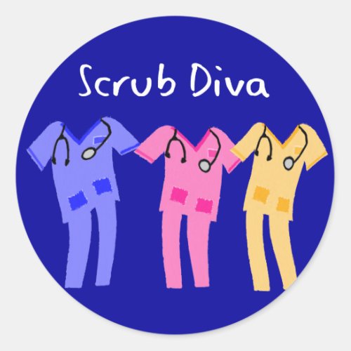 Hospital Scrubs Wearer Gifts Classic Round Sticker