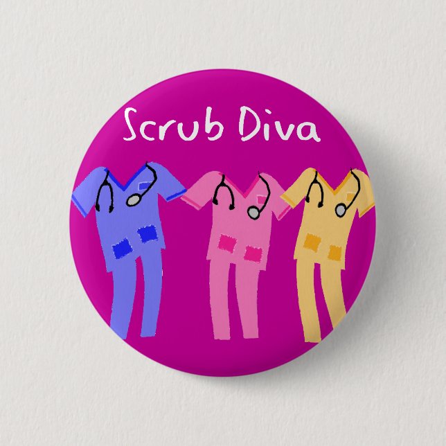 Hospital Scrubs Wearer Gifts Pinback Button (Front)
