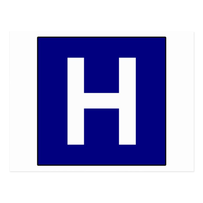 Hospital Sign Road Symbol Medical Doctor Post Card