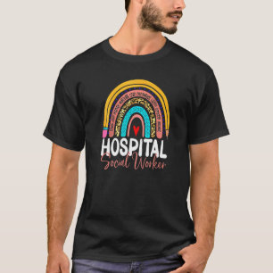 Hospital Social Worker Leopard Rainbow Healthcare T-Shirt