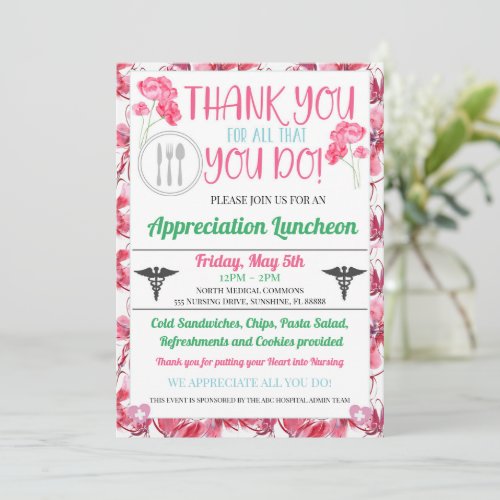 Hospital Staff Appreciation Week_Floral Invitation