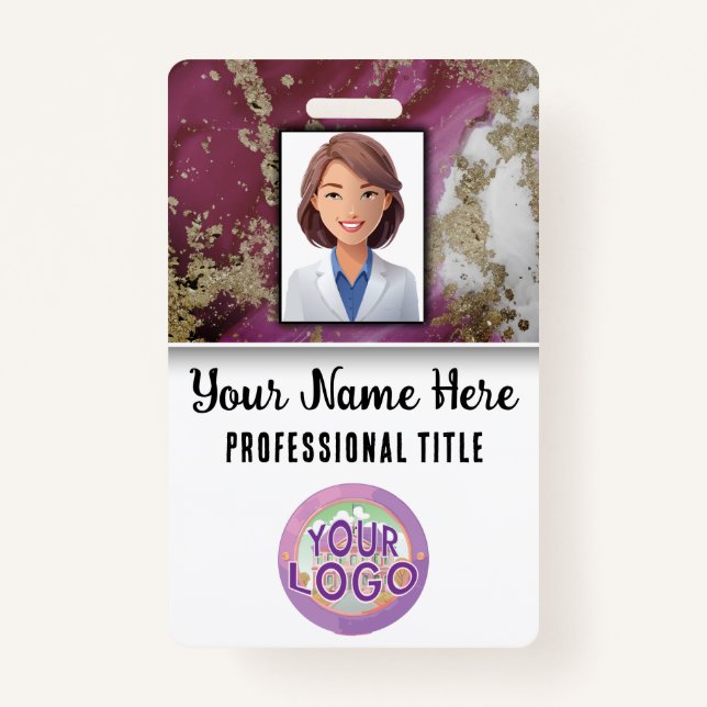 Hospital Staff Name Title Logo Nurse Doctors  Badge (Front)
