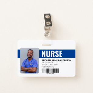 Hospital Staff Nurse Blue ID Badge