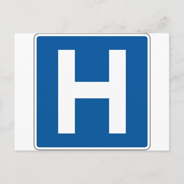 Hospital Street Sign Postcard (Front)