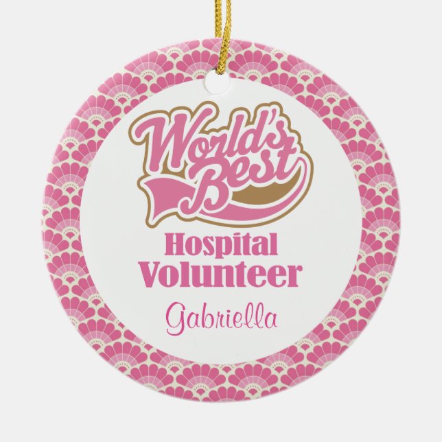 Hospital Volunteer Personalized Ornament (Front)