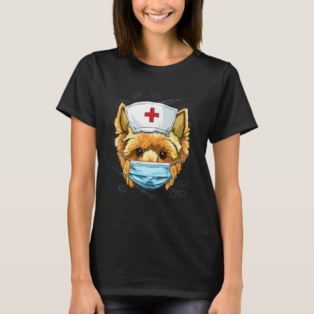 Hospital Yorkshire Terrier ER Nurse LPN RN Nurse L T-Shirt (Front)