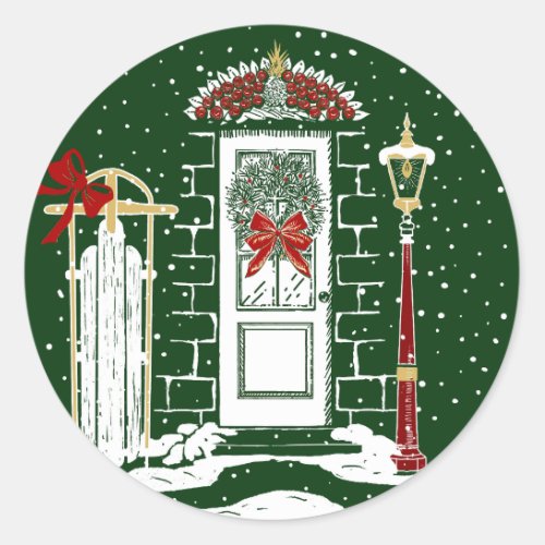 Hospitality Christmas Welcome Classic Round Sticker