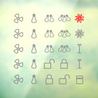 Hospitality cling labels for switches. Grey. Small