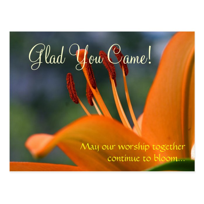 Hospitality Floral "Glad You Came" Card Post Card