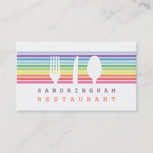 Hospitality Food Fork Spoon Knife Business Card