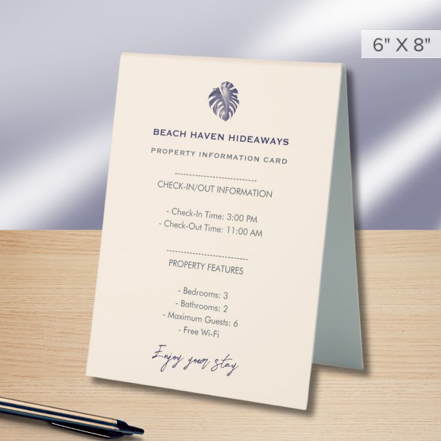 Hospitality Information Table Tent (Creator Uploaded)