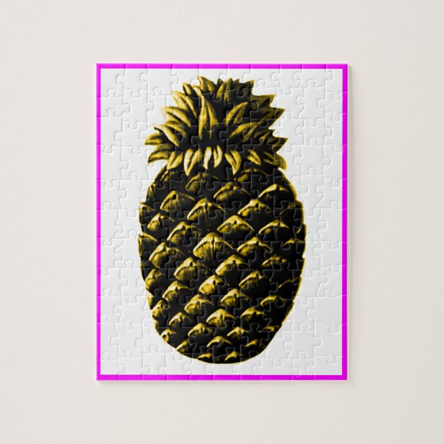 Hospitality Pineapple 4 yellow The MUSEUM Zazzle G Jigsaw Puzzle (Vertical)