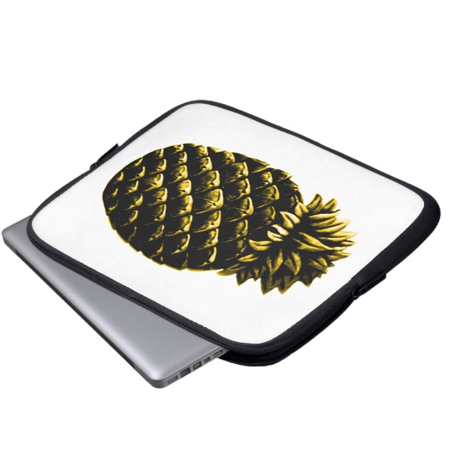 Hospitality Pineapple 4 yellow The MUSEUM Zazzle G Laptop Sleeve (Front Bottom)