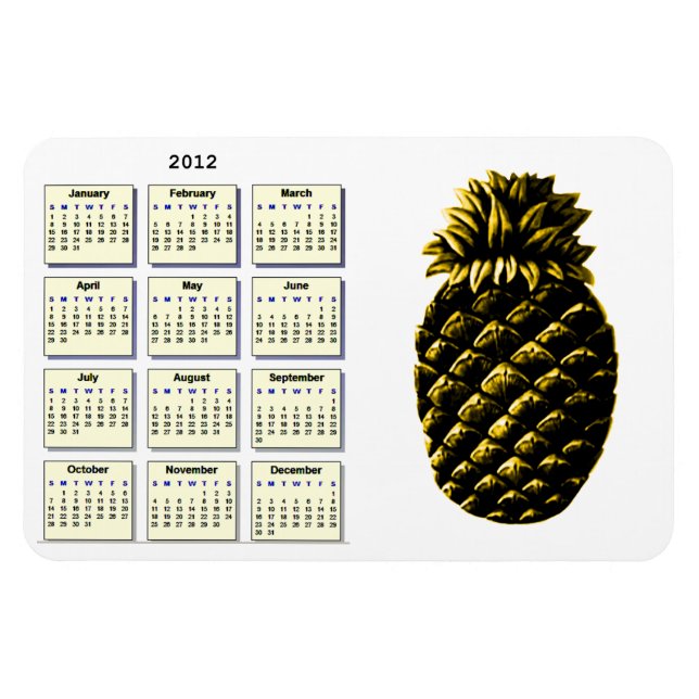 Hospitality Pineapple 4 yellow The MUSEUM Zazzle G Magnet (Horizontal)