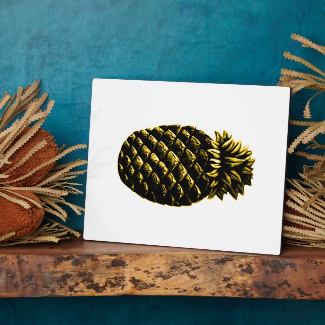 Hospitality Pineapple 4 yellow The MUSEUM Zazzle G Plaque (Side)