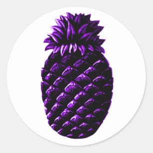 Hospitality Pineapple Purple The MUSEUM Zazzle Gif Classic Round Sticker