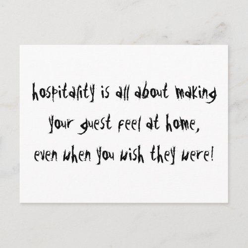 Hospitality Postcard