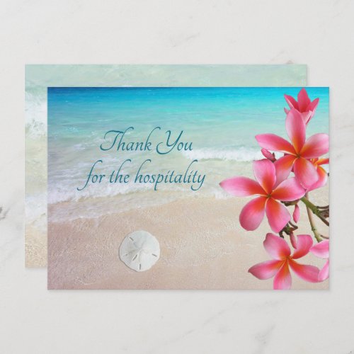 Hospitality Thank You Card Tropical Beach Scene