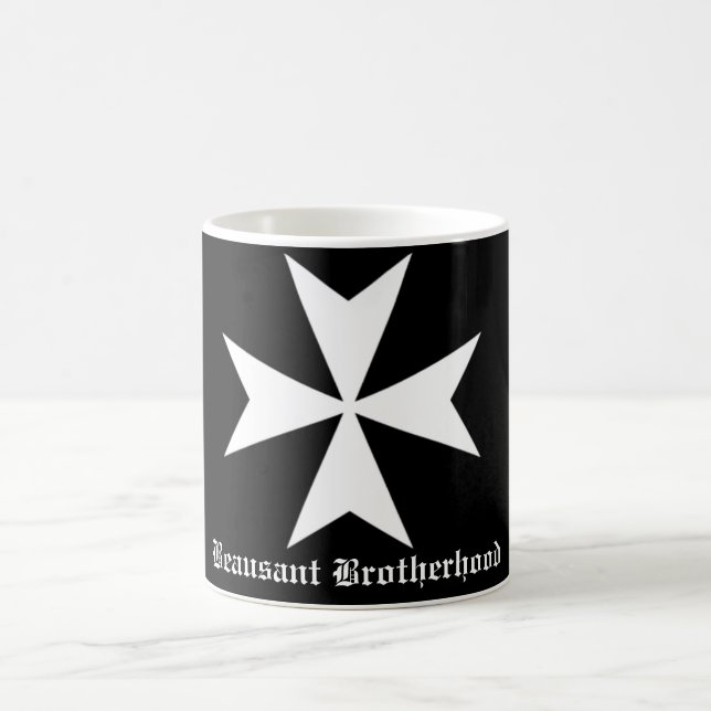 Hospitaller Beausant Brotherhood Black Mug (Center)