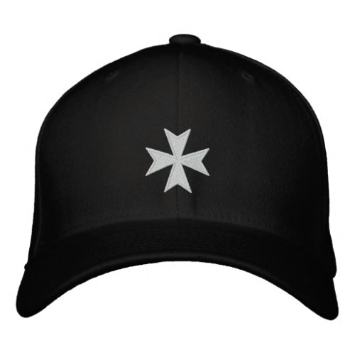 Hospitallers Black Embroidered Cross Hat