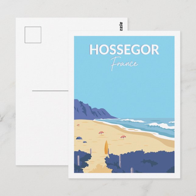 Hossegor France Famous Travel Place Illustration Postcard (Front/Back)