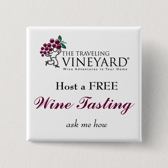 Host a Free Wine Tasting Button (Front)