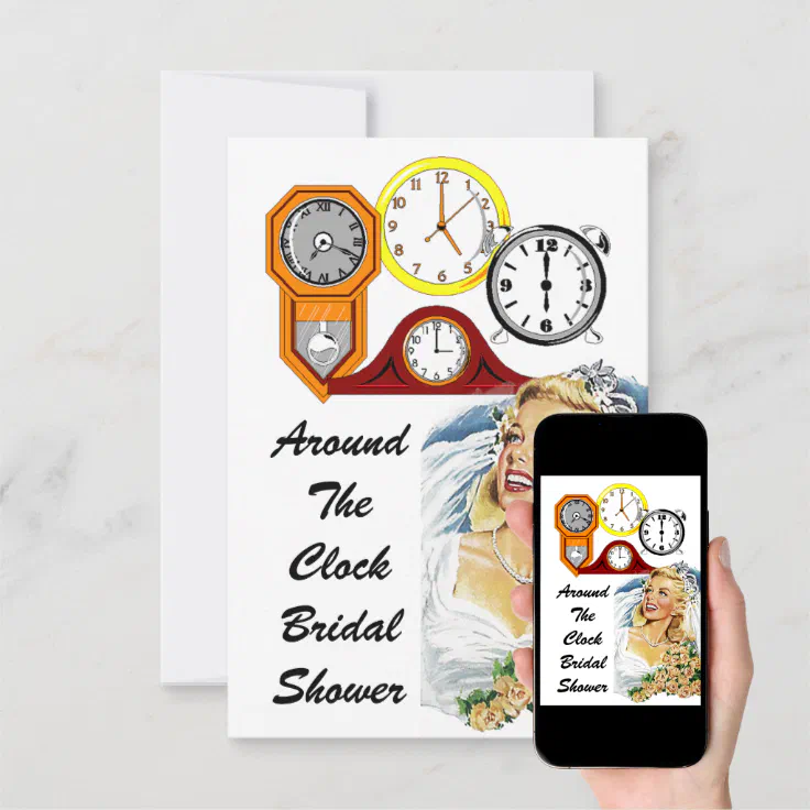 Host Around The Clock Bridal Shower Invitations Zazzle