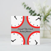 Host Around The Clock Bridal Shower Invitations (Standing Front)