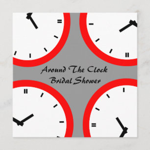 Host Around The Clock Bridal Shower Invitations