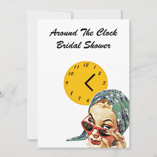 Host Around The Clock Bridal Shower Invitations (Front)