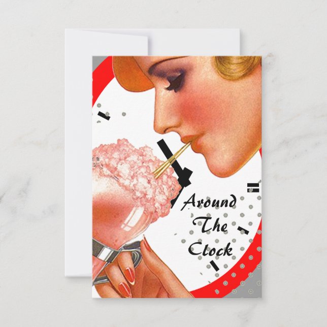 Host Around The Clock Bridal Shower Invitations (Front)