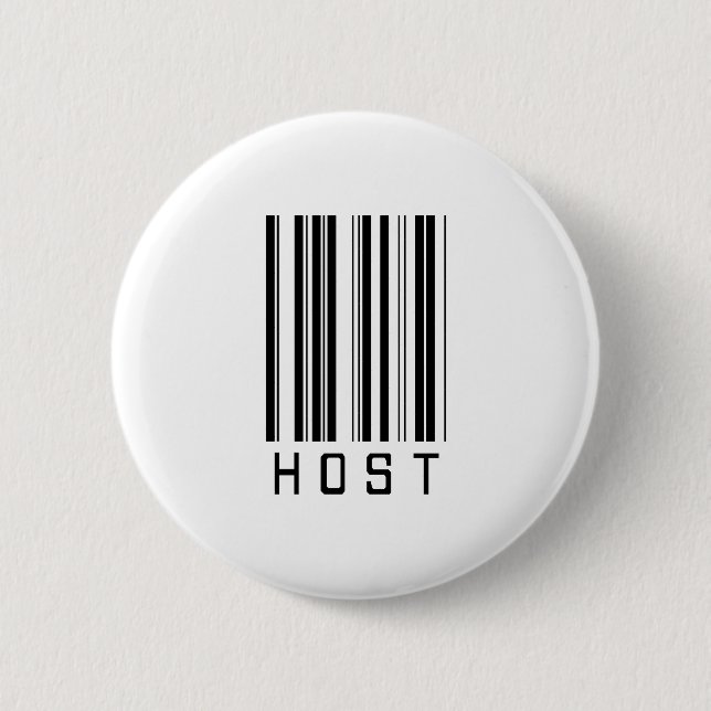 Host Bar Code Pinback Button (Front)