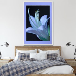 Hosta Flower Ornate Lavender and Blue Framed Art