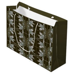 Hosta Flower Photography, Vintage Artistic Pattern Large Gift Bag
