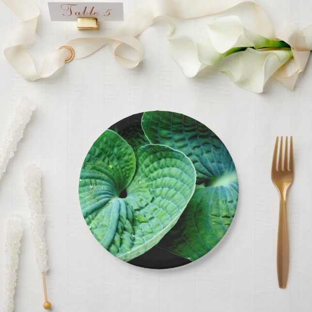 Hosta Heart Paper Plates (Wedding)
