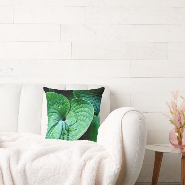 Hosta Heart Throw Pillow (Couch)