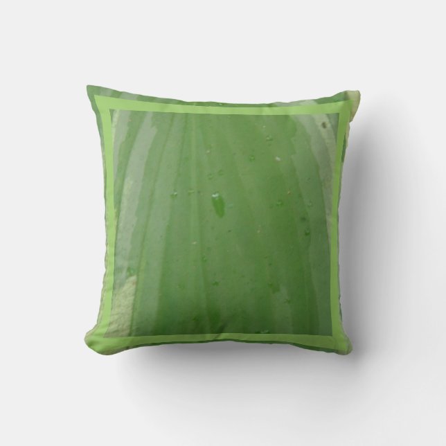 hosta leaf, almost solid green pillow (Front)
