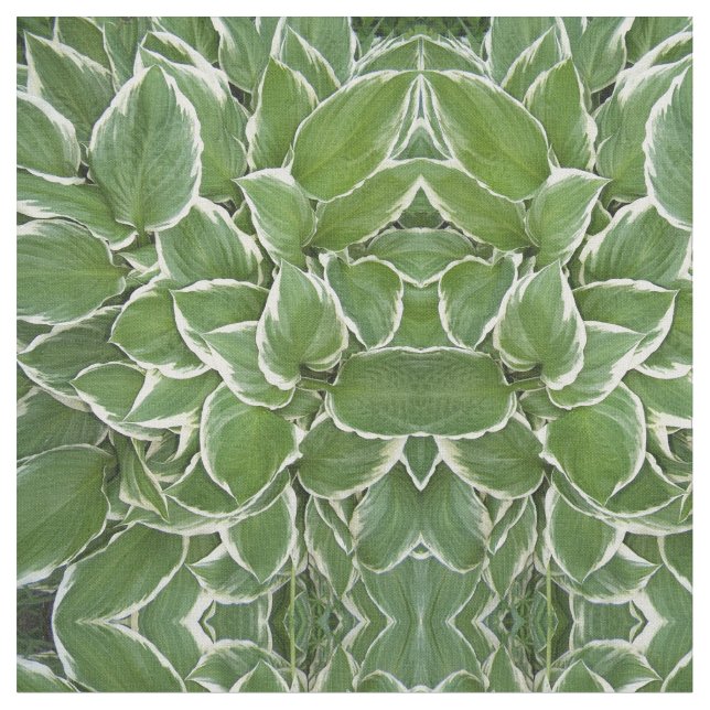 Hosta Leaves Mirrored Image Fabric (Close Up)