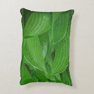 Hosta Leaves with Raindrops Accent Pillow