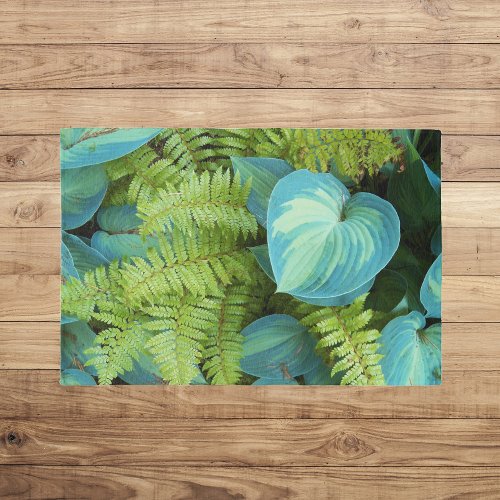 Hosta Plants and Green Ferns Floral Outdoor Rug