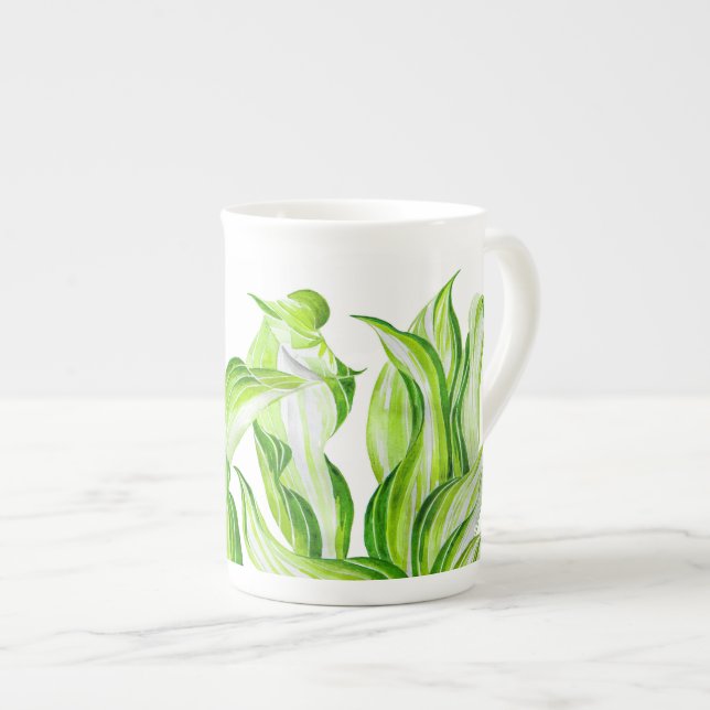 'Hosta with the Mosta' on a Bone China Mug (Front Right)