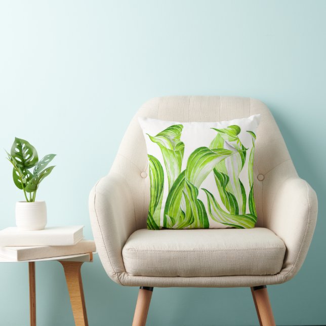 'Hosta with the Mosta' on a Throw Pillow (Chair)